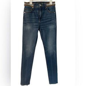 Veronica Beard Nantucket Blue Skinny Jeans with Glitter Waistband size 2